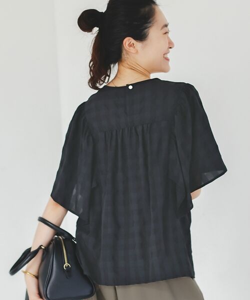 le.coeur blanc / ルクールブラン シャツ・ブラウス | 《手洗い可能》ギンガムギャザーフレアスリーブブラウス | 詳細4