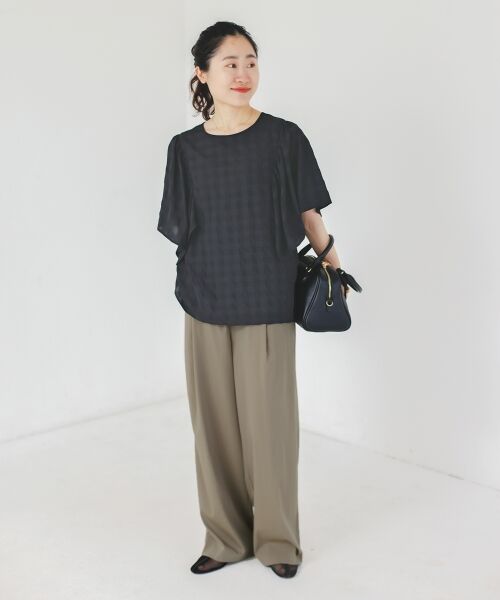 le.coeur blanc / ルクールブラン シャツ・ブラウス | 《手洗い可能》ギンガムギャザーフレアスリーブブラウス | 詳細6