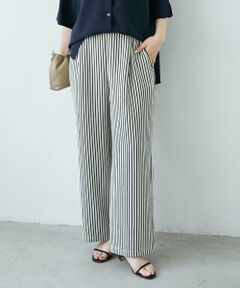 le.coeur blanc / ルクールブラン その他パンツ | 《楽な履き心地◎》ドビーストライプサッカータックパンツ