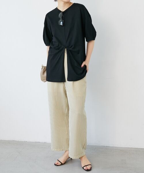 le.coeur blanc / ルクールブラン その他パンツ | 《楽な履き心地◎》ドビーストライプサッカータックパンツ | 詳細11