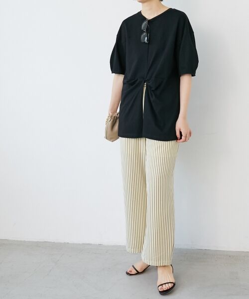 le.coeur blanc / ルクールブラン その他パンツ | 《楽な履き心地◎》ドビーストライプサッカータックパンツ | 詳細12