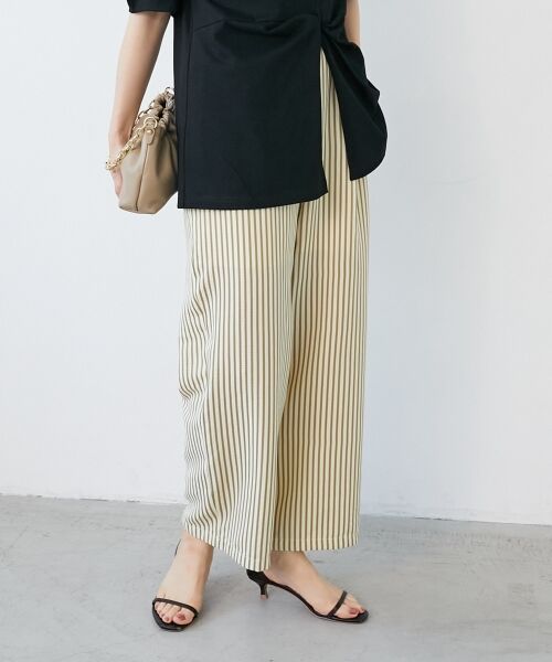 le.coeur blanc / ルクールブラン その他パンツ | 《楽な履き心地◎》ドビーストライプサッカータックパンツ | 詳細13