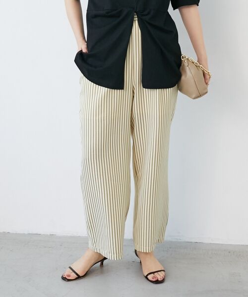 le.coeur blanc / ルクールブラン その他パンツ | 《楽な履き心地◎》ドビーストライプサッカータックパンツ | 詳細14