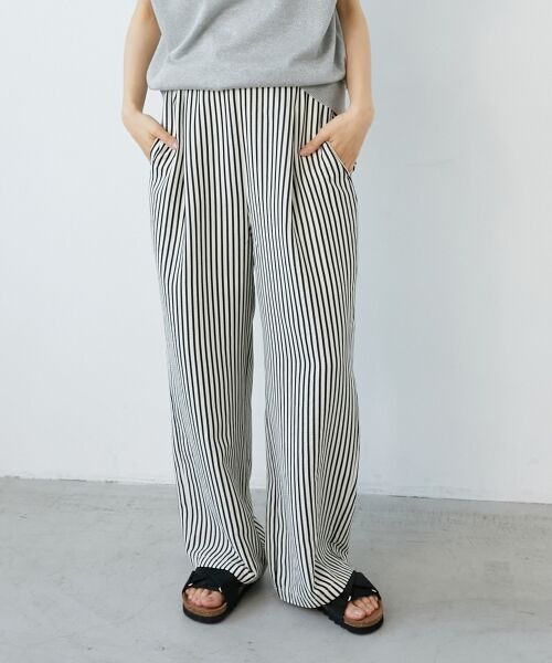 le.coeur blanc / ルクールブラン その他パンツ | 《楽な履き心地◎》ドビーストライプサッカータックパンツ | 詳細16