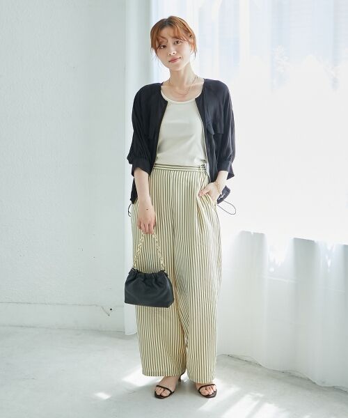 le.coeur blanc / ルクールブラン その他パンツ | 《楽な履き心地◎》ドビーストライプサッカータックパンツ | 詳細2