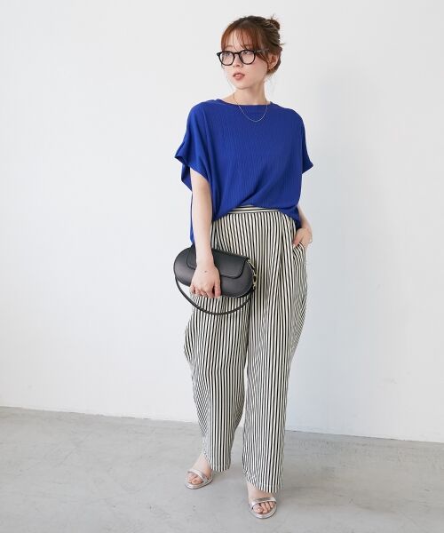 le.coeur blanc / ルクールブラン その他パンツ | 《楽な履き心地◎》ドビーストライプサッカータックパンツ | 詳細26