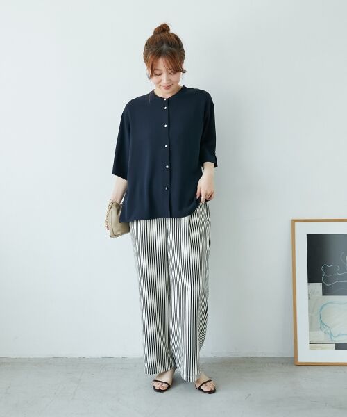 le.coeur blanc / ルクールブラン その他パンツ | 《楽な履き心地◎》ドビーストライプサッカータックパンツ | 詳細27