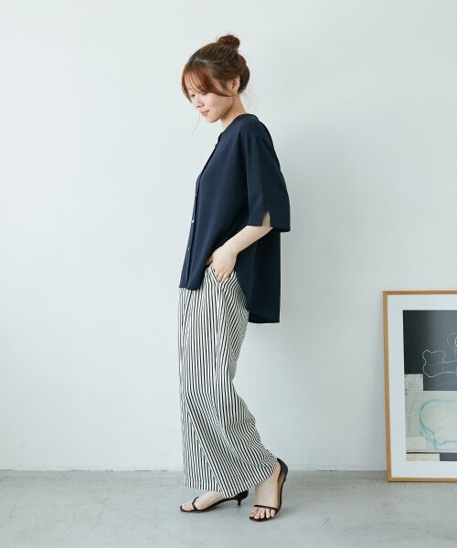 le.coeur blanc / ルクールブラン その他パンツ | 《楽な履き心地◎》ドビーストライプサッカータックパンツ | 詳細28