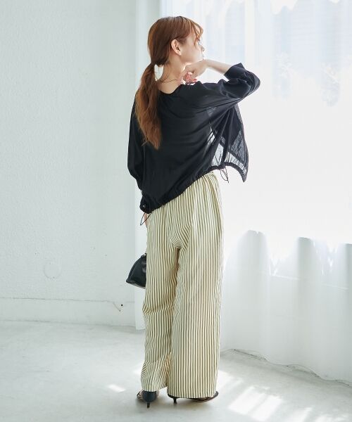 le.coeur blanc / ルクールブラン その他パンツ | 《楽な履き心地◎》ドビーストライプサッカータックパンツ | 詳細4