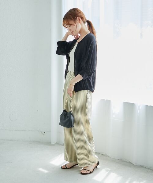 le.coeur blanc / ルクールブラン その他パンツ | 《楽な履き心地◎》ドビーストライプサッカータックパンツ | 詳細6