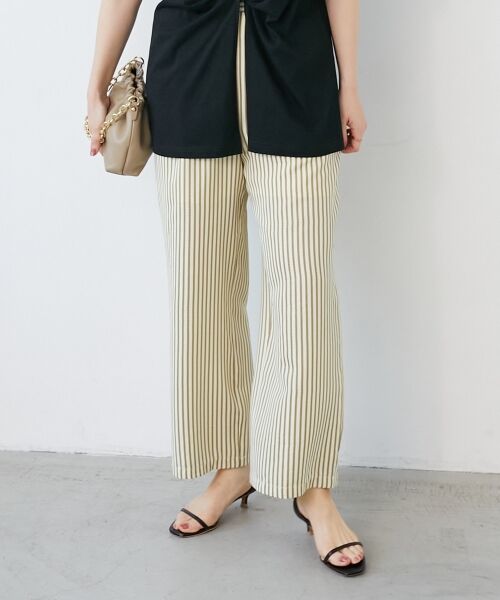 le.coeur blanc / ルクールブラン その他パンツ | 《楽な履き心地◎》ドビーストライプサッカータックパンツ | 詳細9