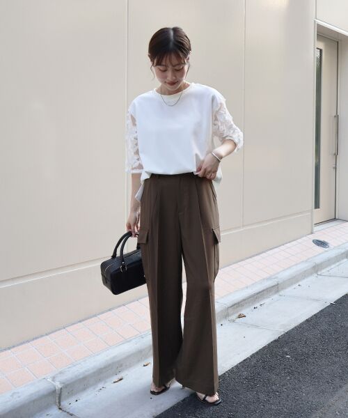 le.coeur blanc / ルクールブラン カットソー | 《手洗い可能》スリーブシアーレースプルオーバー | 詳細15