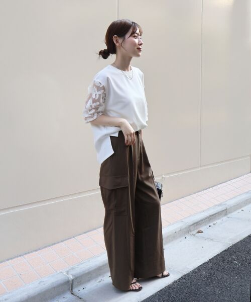 le.coeur blanc / ルクールブラン カットソー | 《手洗い可能》スリーブシアーレースプルオーバー | 詳細16