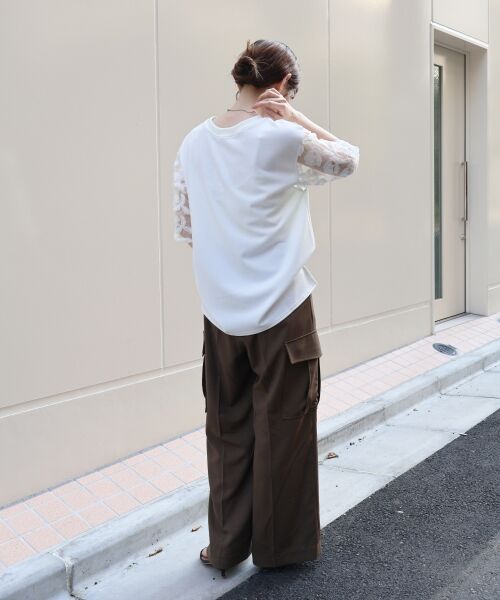 le.coeur blanc / ルクールブラン カットソー | 《手洗い可能》スリーブシアーレースプルオーバー | 詳細17