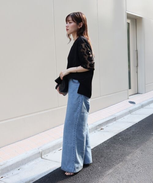 le.coeur blanc / ルクールブラン カットソー | 《手洗い可能》スリーブシアーレースプルオーバー | 詳細7