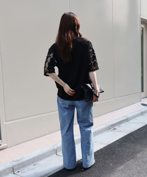 le.coeur blanc / ルクールブラン カットソー | 《手洗い可能》スリーブシアーレースプルオーバー | 詳細8