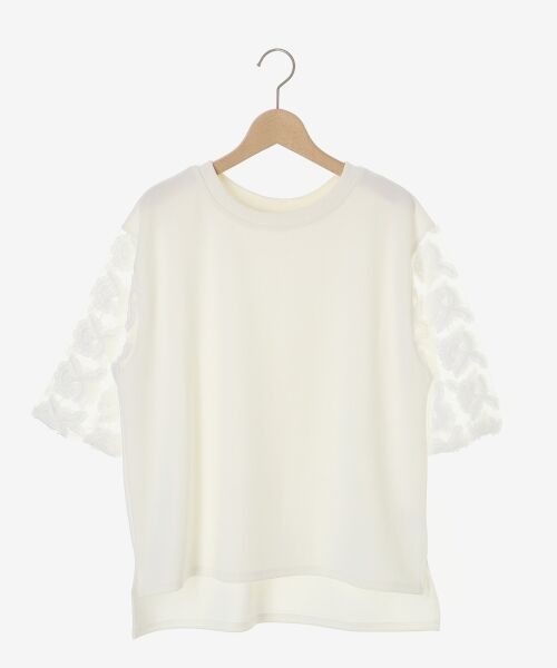 le.coeur blanc / ルクールブラン カットソー | 《手洗い可能》スリーブシアーレースプルオーバー | 詳細9