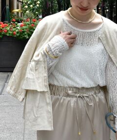 le.coeur blanc / ルクールブラン カットソー | ストレッチレースクルーネックカットソー