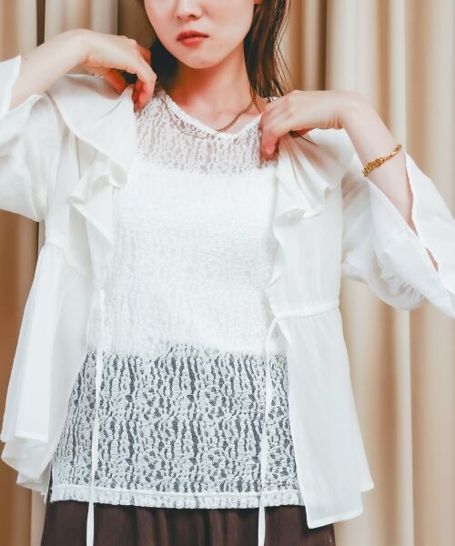 le.coeur blanc / ルクールブラン カットソー | ストレッチレースクルーネックカットソー | 詳細14