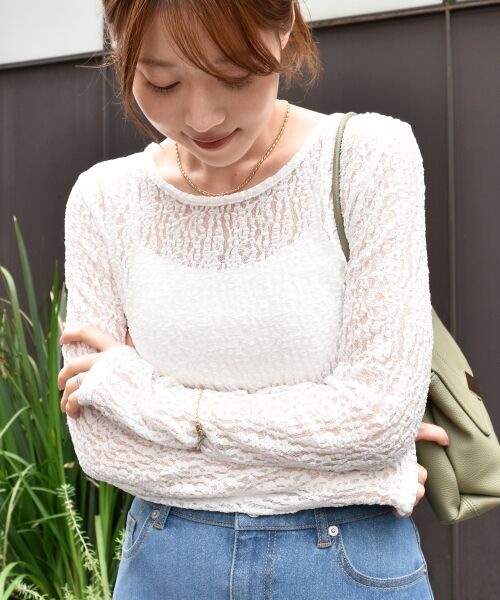 le.coeur blanc / ルクールブラン カットソー | ストレッチレースクルーネックカットソー | 詳細2