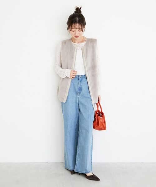 le.coeur blanc / ルクールブラン カットソー | ストレッチレースクルーネックカットソー | 詳細21