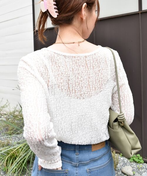 le.coeur blanc / ルクールブラン カットソー | ストレッチレースクルーネックカットソー | 詳細4