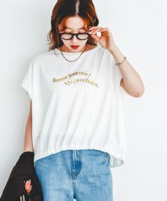 le.coeur blanc / ルクールブラン Tシャツ | 《手洗い可能》ドロストハクプリントTシャツ