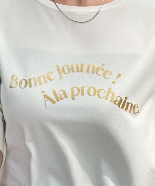 le.coeur blanc / ルクールブラン Tシャツ | 《手洗い可能》ドロストハクプリントTシャツ | 詳細10