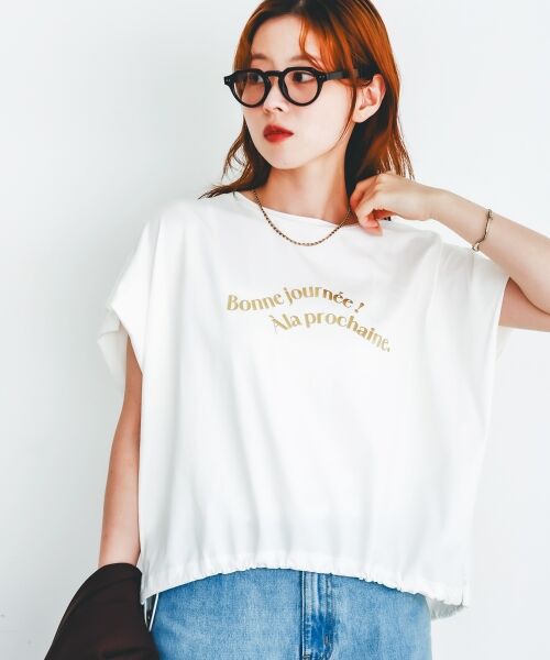 le.coeur blanc / ルクールブラン Tシャツ | 《手洗い可能》ドロストハクプリントTシャツ | 詳細13