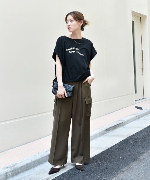 le.coeur blanc / ルクールブラン Tシャツ | 《手洗い可能》ドロストハクプリントTシャツ | 詳細3