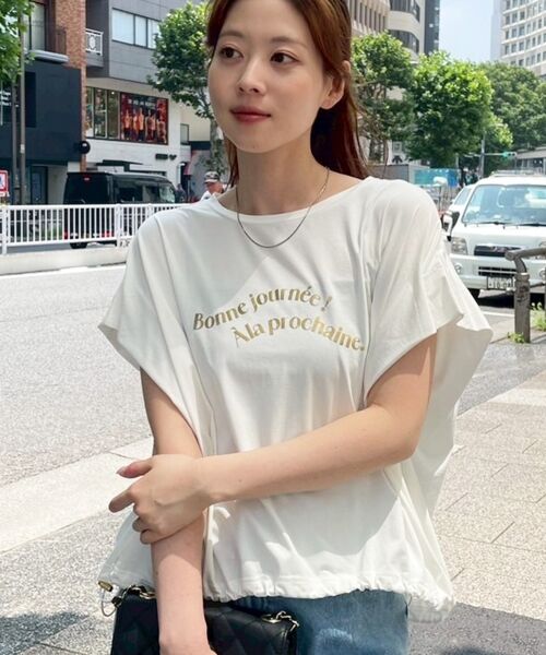 le.coeur blanc / ルクールブラン Tシャツ | 《手洗い可能》ドロストハクプリントTシャツ | 詳細6