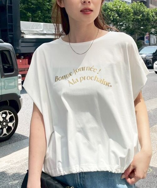 le.coeur blanc / ルクールブラン Tシャツ | 《手洗い可能》ドロストハクプリントTシャツ | 詳細9