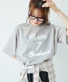 le.coeur blanc / ルクールブラン ニット・セーター | 《手洗い可能》シアー刺繍ハーフスリーブニット