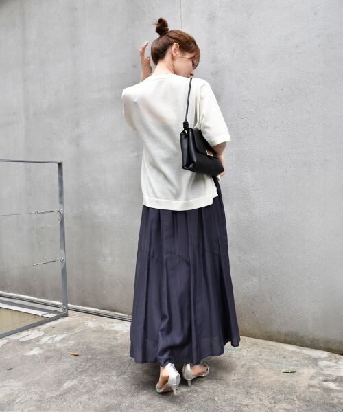 le.coeur blanc / ルクールブラン ニット・セーター | 《手洗い可能》シアー刺繍ハーフスリーブニット | 詳細11