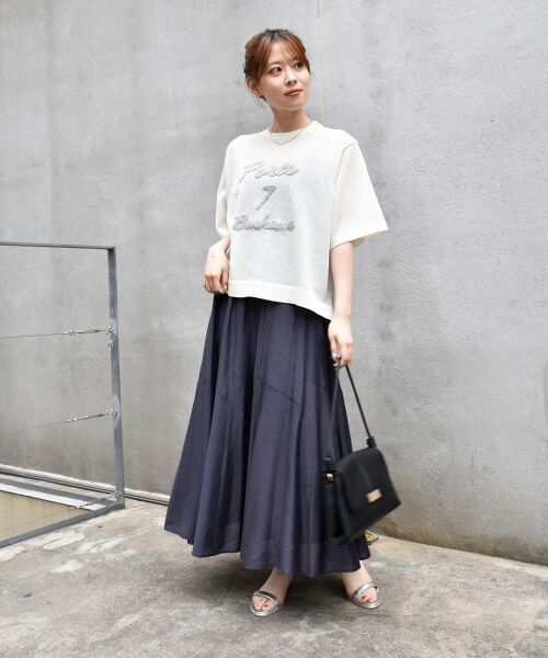 le.coeur blanc / ルクールブラン ニット・セーター | 《手洗い可能》シアー刺繍ハーフスリーブニット | 詳細13