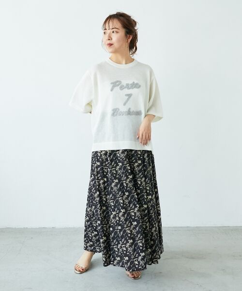 le.coeur blanc / ルクールブラン ニット・セーター | 《手洗い可能》シアー刺繍ハーフスリーブニット | 詳細14