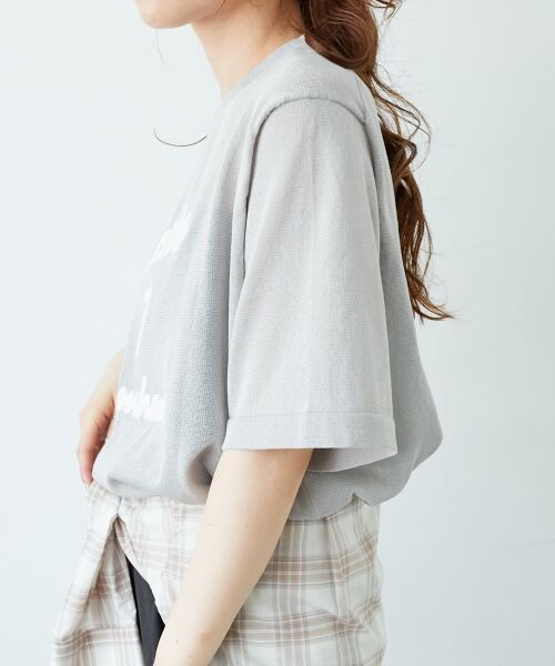 le.coeur blanc / ルクールブラン ニット・セーター | 《手洗い可能》シアー刺繍ハーフスリーブニット | 詳細20