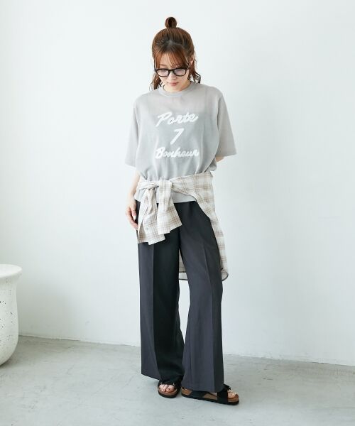 le.coeur blanc / ルクールブラン ニット・セーター | 《手洗い可能》シアー刺繍ハーフスリーブニット | 詳細21