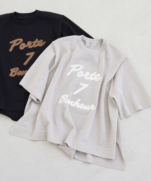 le.coeur blanc / ルクールブラン ニット・セーター | 《手洗い可能》シアー刺繍ハーフスリーブニット | 詳細26