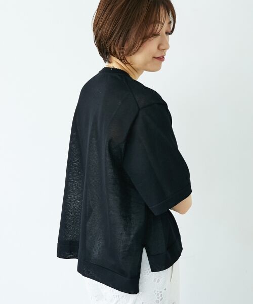 le.coeur blanc / ルクールブラン ニット・セーター | 《手洗い可能》シアー刺繍ハーフスリーブニット | 詳細30