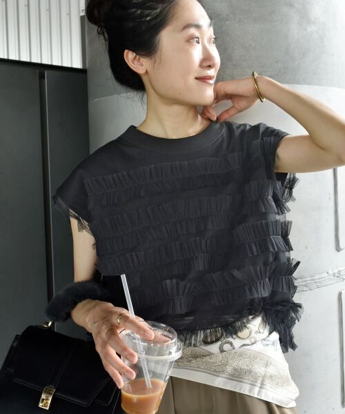 le.coeur blanc / ルクールブラン ニット・セーター | チュールフリルフレンチニット | 詳細13