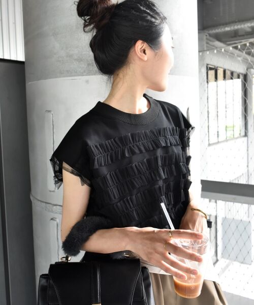 le.coeur blanc / ルクールブラン ニット・セーター | チュールフリルフレンチニット | 詳細14