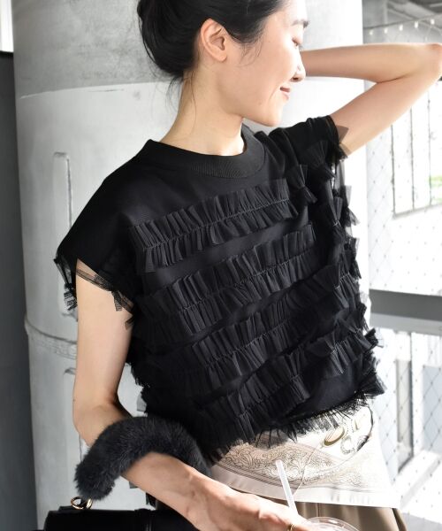 le.coeur blanc / ルクールブラン ニット・セーター | チュールフリルフレンチニット | 詳細15