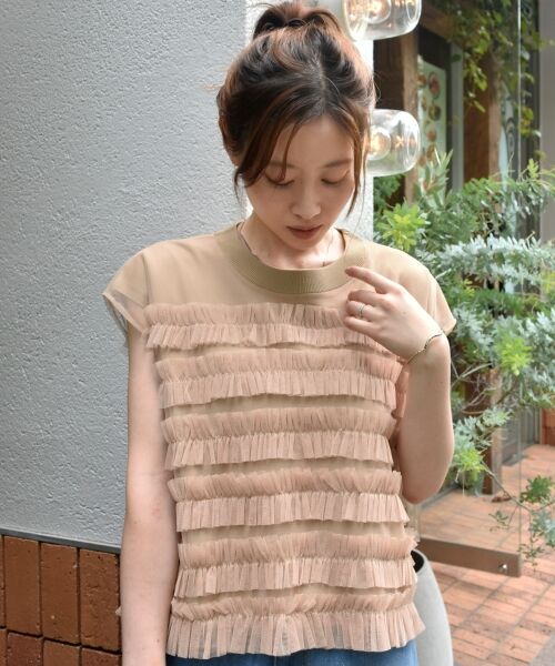 le.coeur blanc / ルクールブラン ニット・セーター | チュールフリルフレンチニット | 詳細2