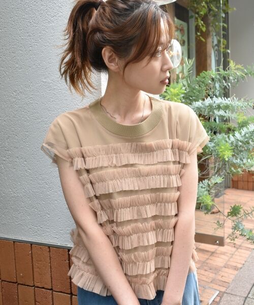 le.coeur blanc / ルクールブラン ニット・セーター | チュールフリルフレンチニット | 詳細3