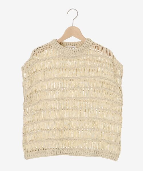 le.coeur blanc / ルクールブラン ベスト | 《手洗い可能》透かし編みデザインニットベスト | 詳細1