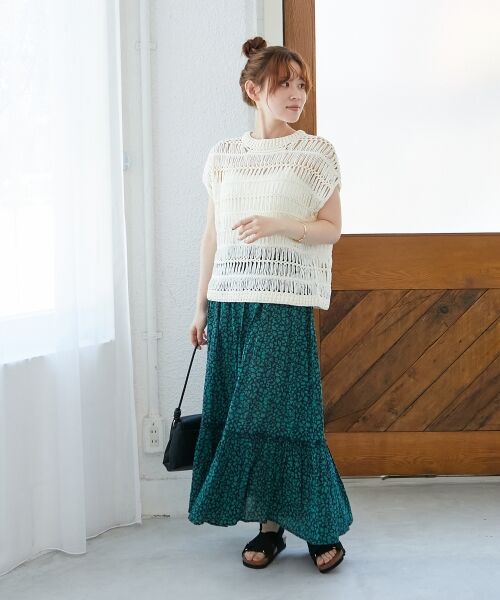 le.coeur blanc / ルクールブラン ベスト | 《手洗い可能》透かし編みデザインニットベスト | 詳細16