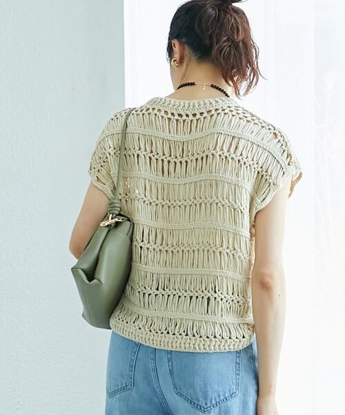 le.coeur blanc / ルクールブラン ベスト | 《手洗い可能》透かし編みデザインニットベスト | 詳細6