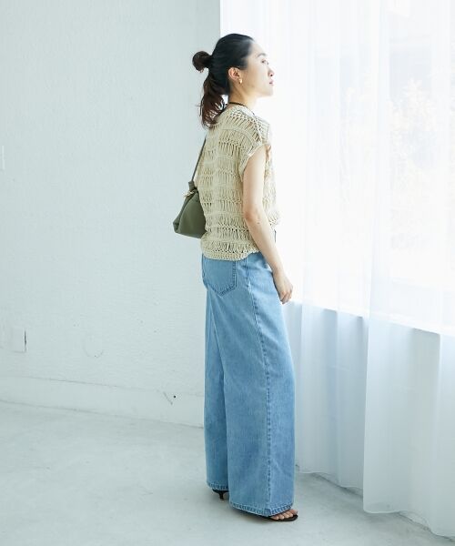 le.coeur blanc / ルクールブラン ベスト | 《手洗い可能》透かし編みデザインニットベスト | 詳細8