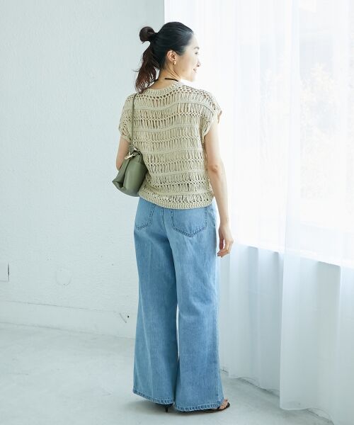 le.coeur blanc / ルクールブラン ベスト | 《手洗い可能》透かし編みデザインニットベスト | 詳細9